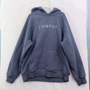 Comfrt Hoodie Mens XL Blue Sweatshirt Fleece Pullover Heavyweight Essential